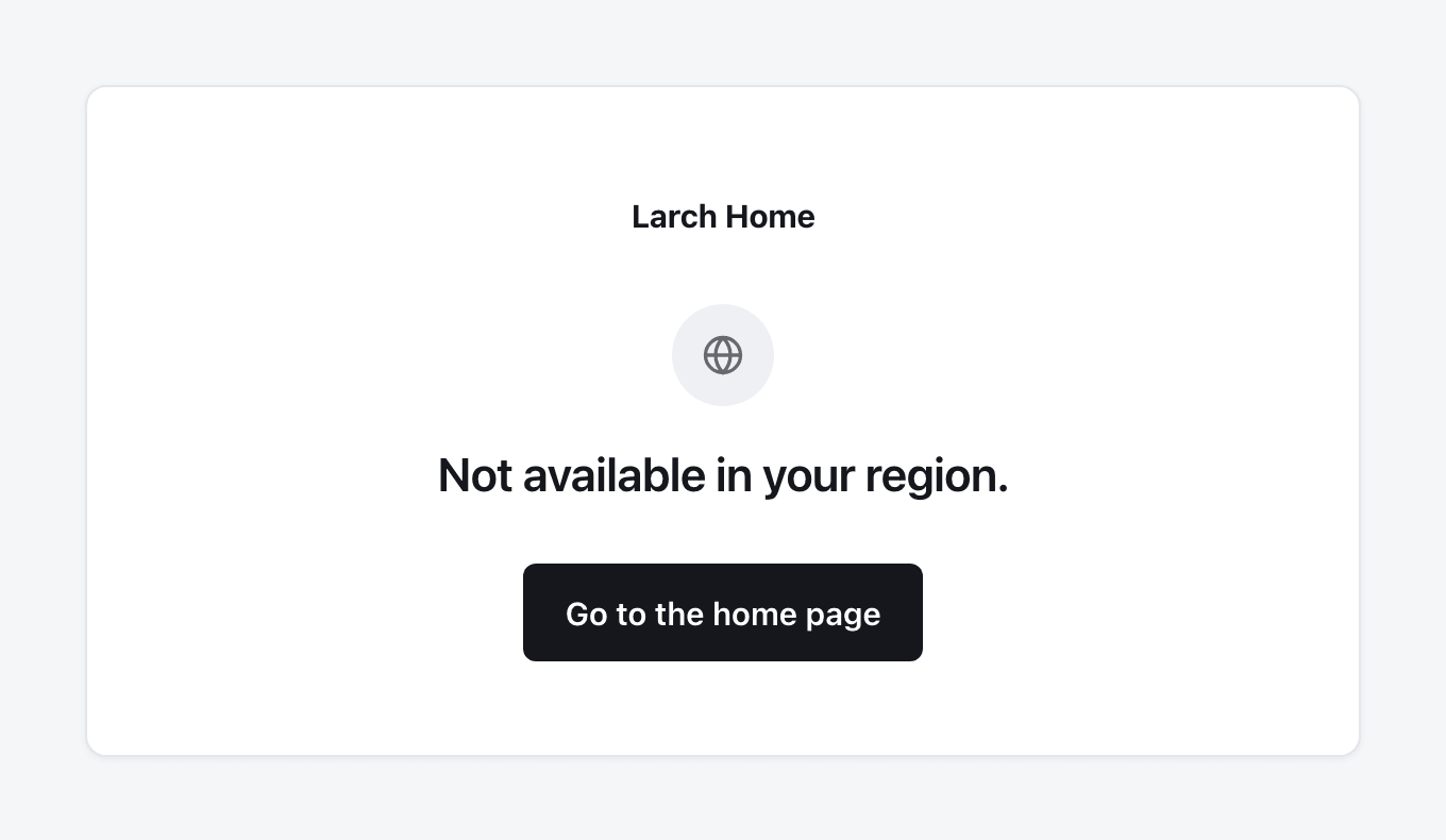 What visitors from other places see when no address is set to send them to.