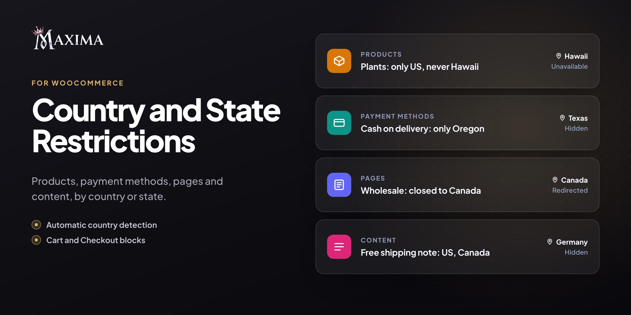 Country and State Restrictions for WooCommerce