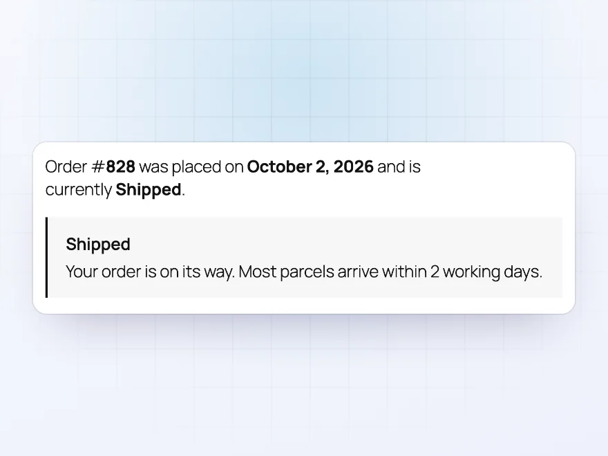 My Account order marked Shipped with the text Your order is on its way