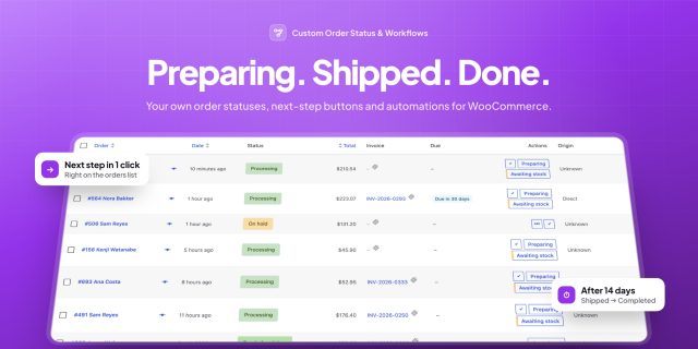 Custom Order Status & Workflows for WooCommerce