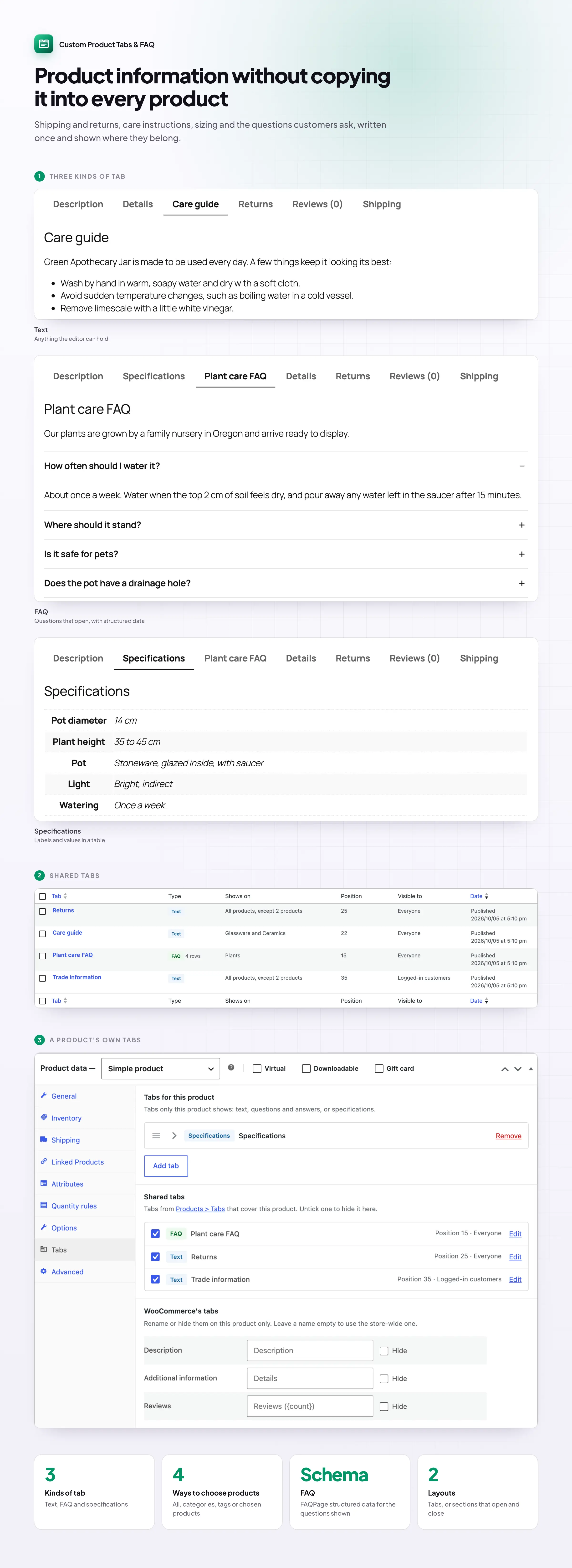 How Custom Product Tabs & FAQ works