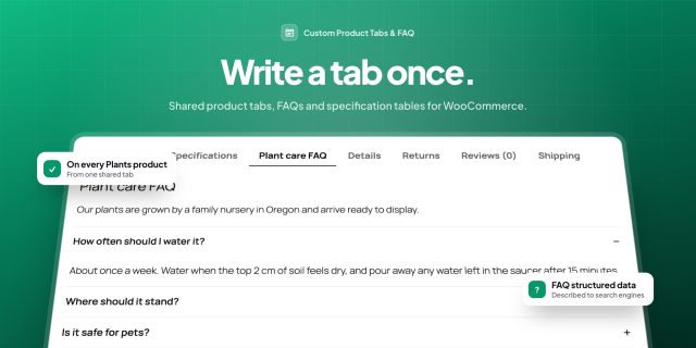 Custom Product Tabs & FAQ for WooCommerce