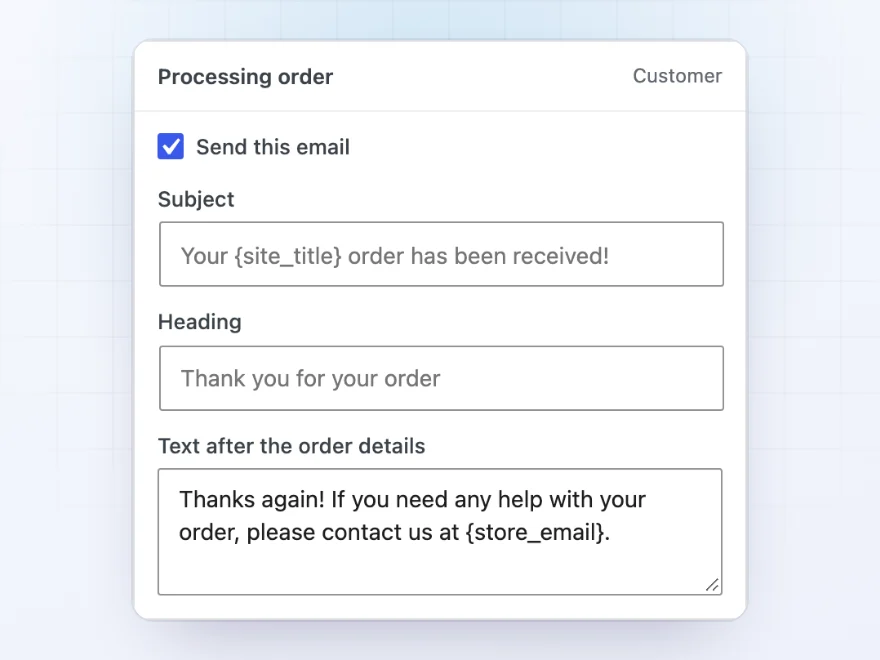 Email texts screen with subjects and headings for each email