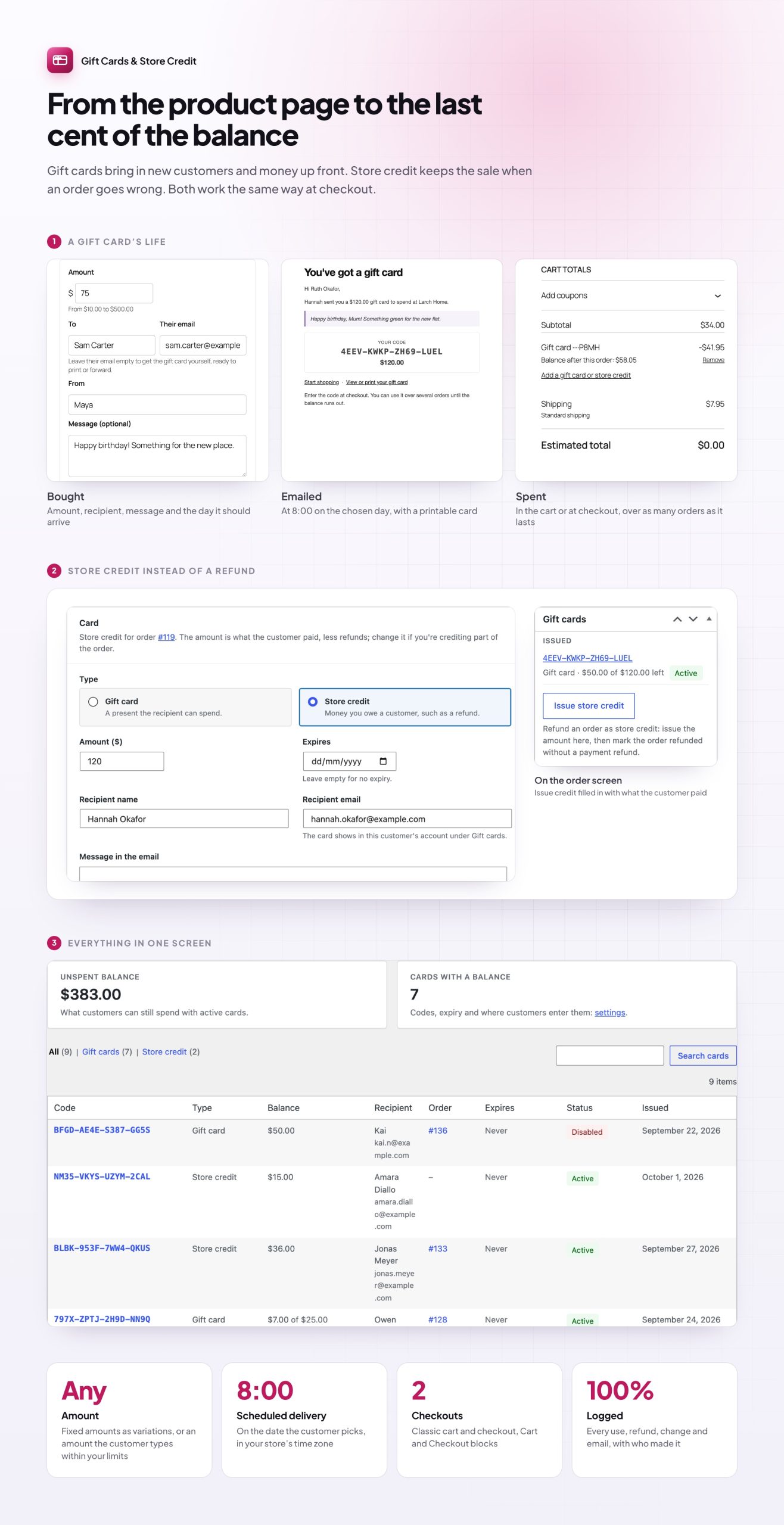 How Gift Cards & Store Credit works
