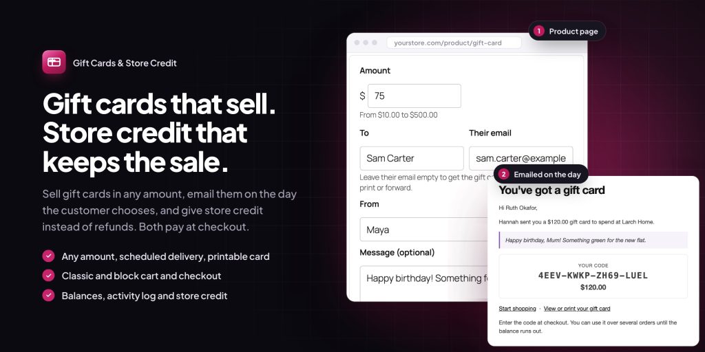 Gift Cards & Store Credit for WooCommerce