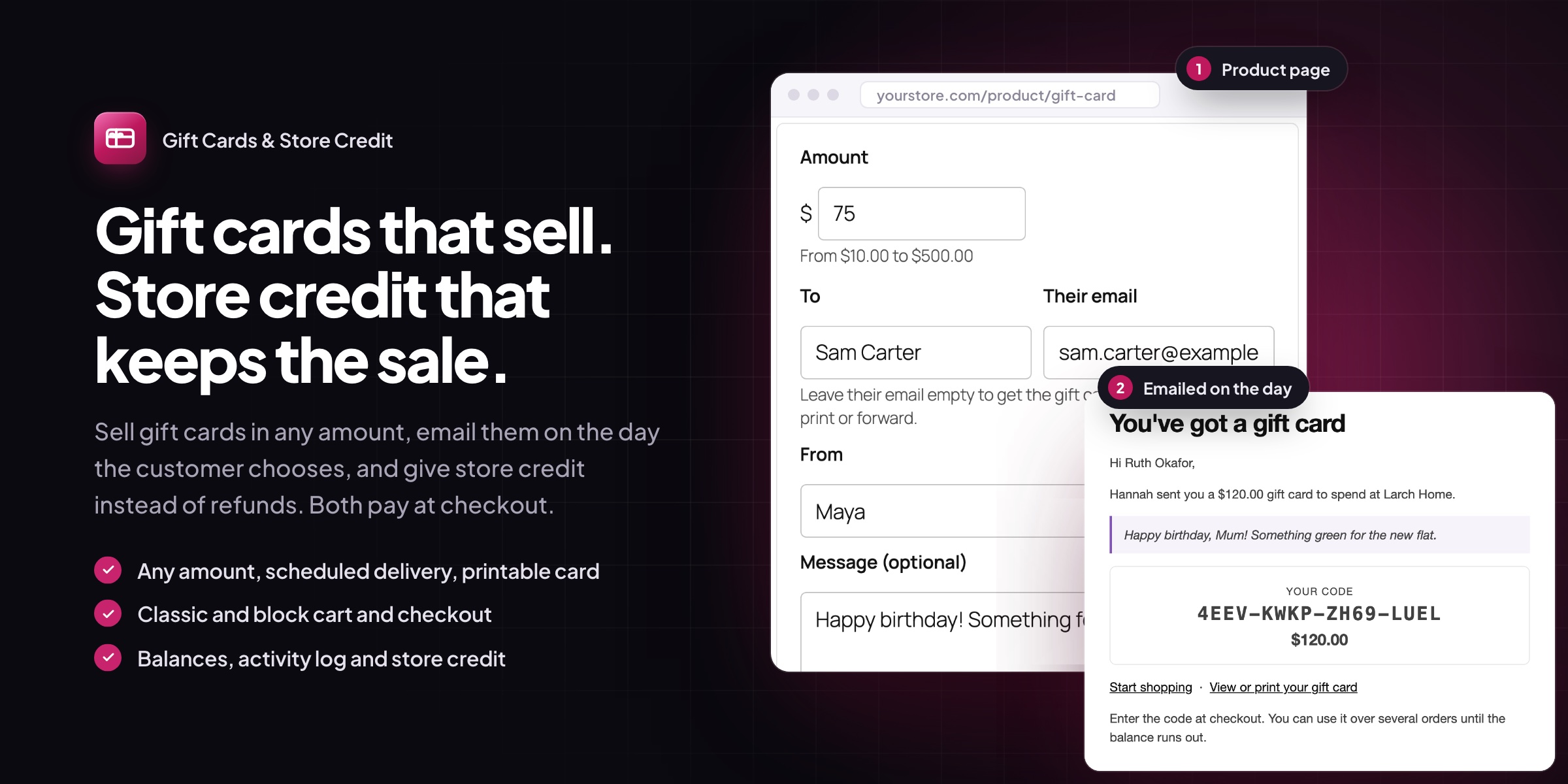 Gift Cards & Store Credit for WooCommerce