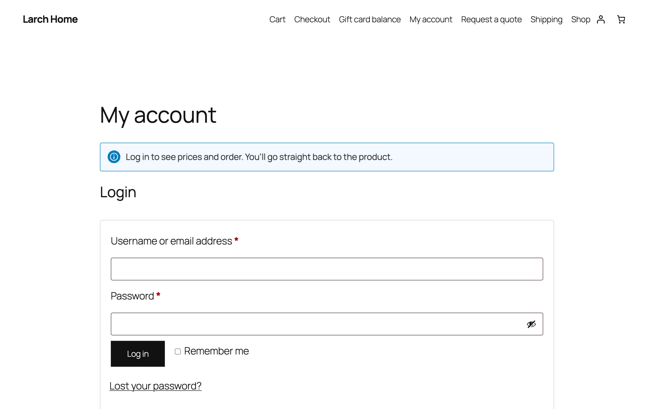 A guest is asked to log in, then returns to the product.