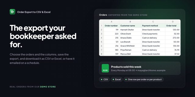 Order Export to CSV & Excel for WooCommerce