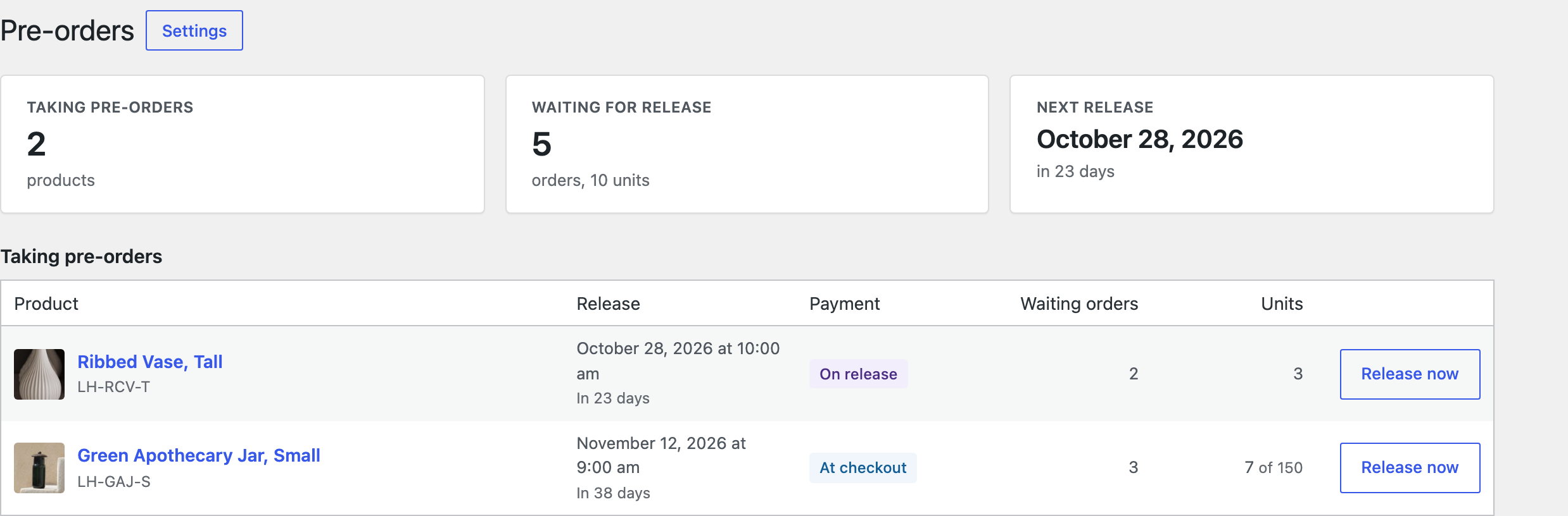 WooCommerce > Pre-orders.