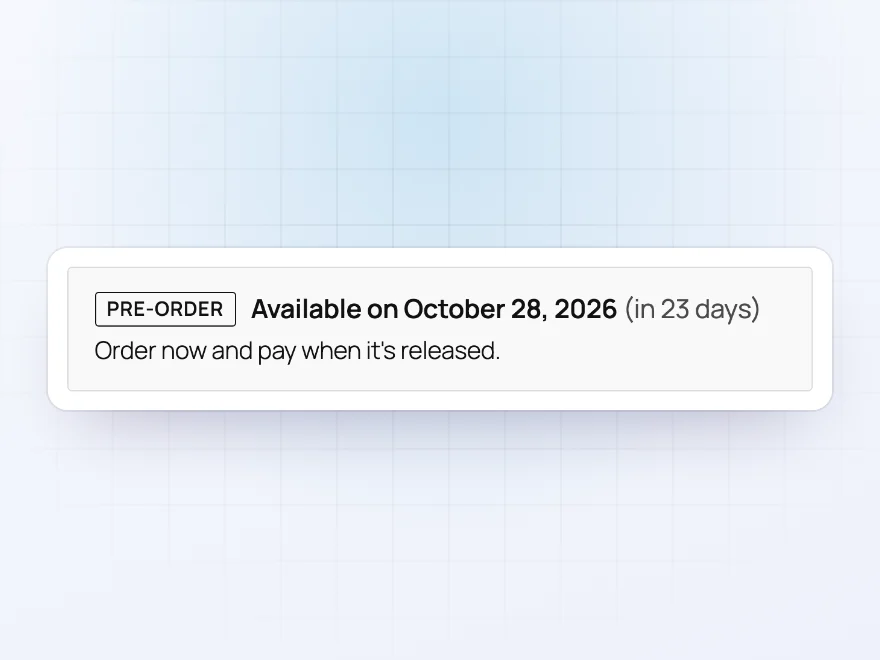 Pre-order notice: Available on October 28, 2026, order now and pay when it’s released