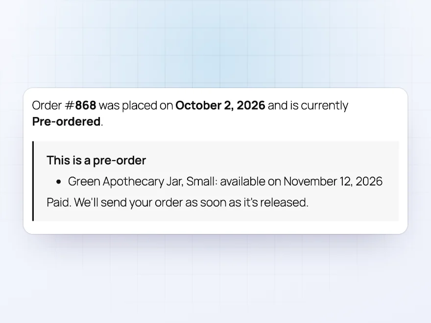 My Account order marked Pre-ordered with the product’s release date