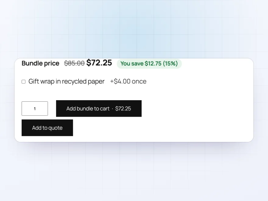 Bundle price with the saving and a gift wrap option
