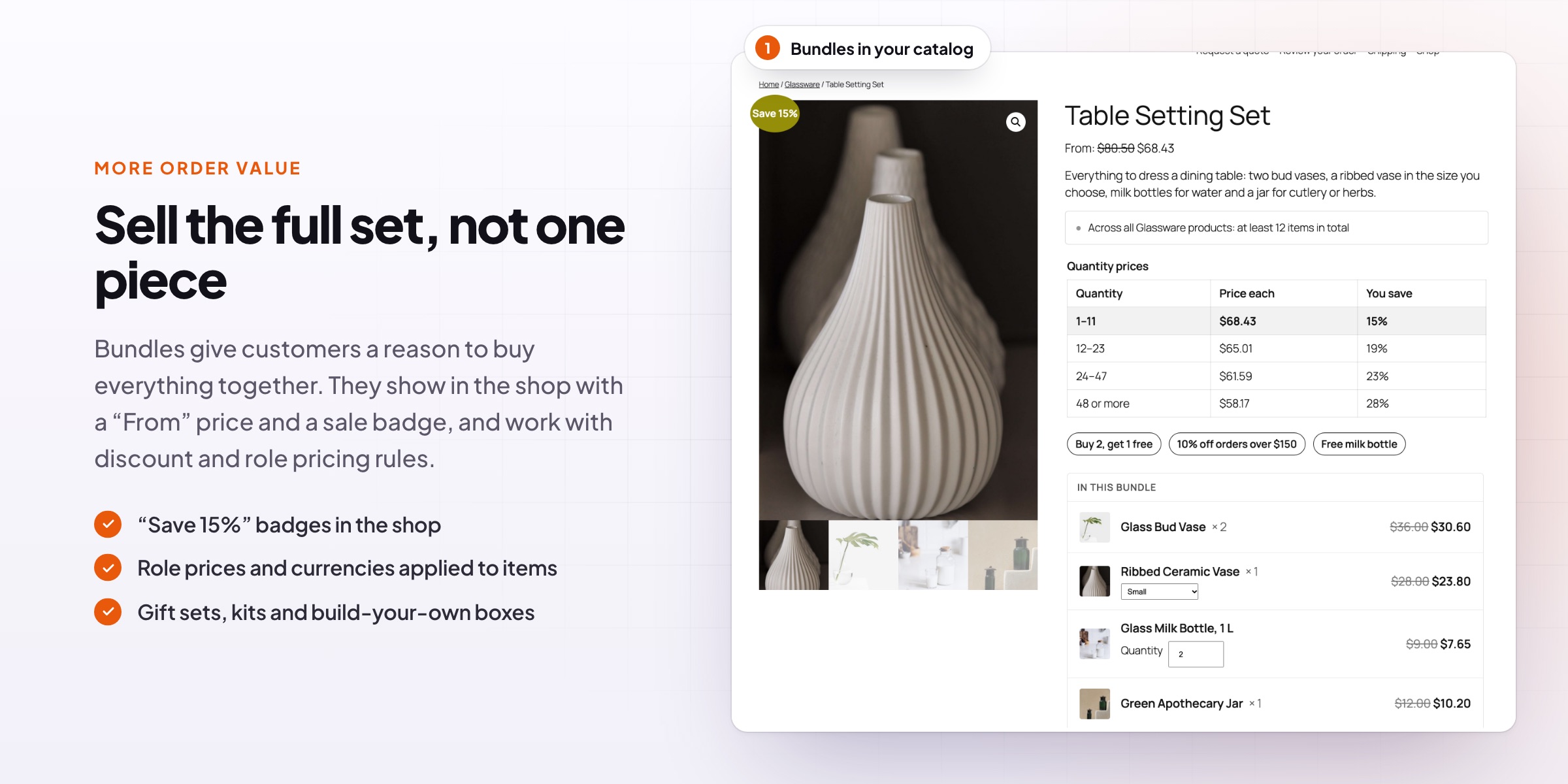 Product Bundles: a bundle in the catalog