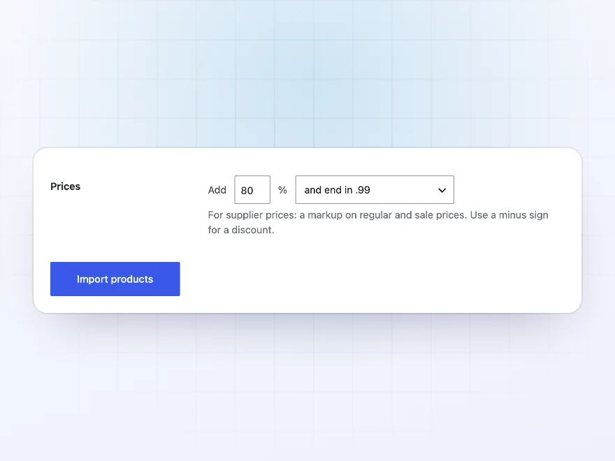 Price markup of 80% with prices rounded to .99