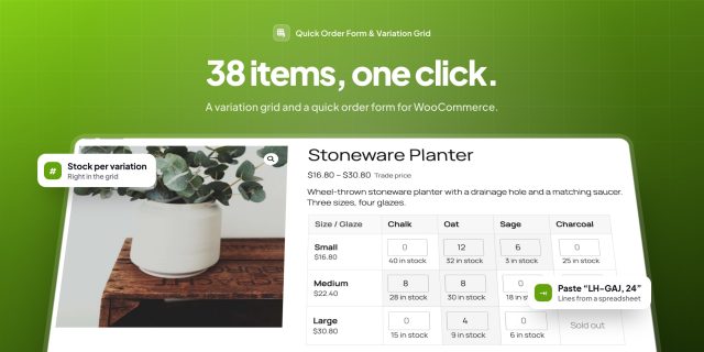 Quick Order Form & Variation Grid for WooCommerce