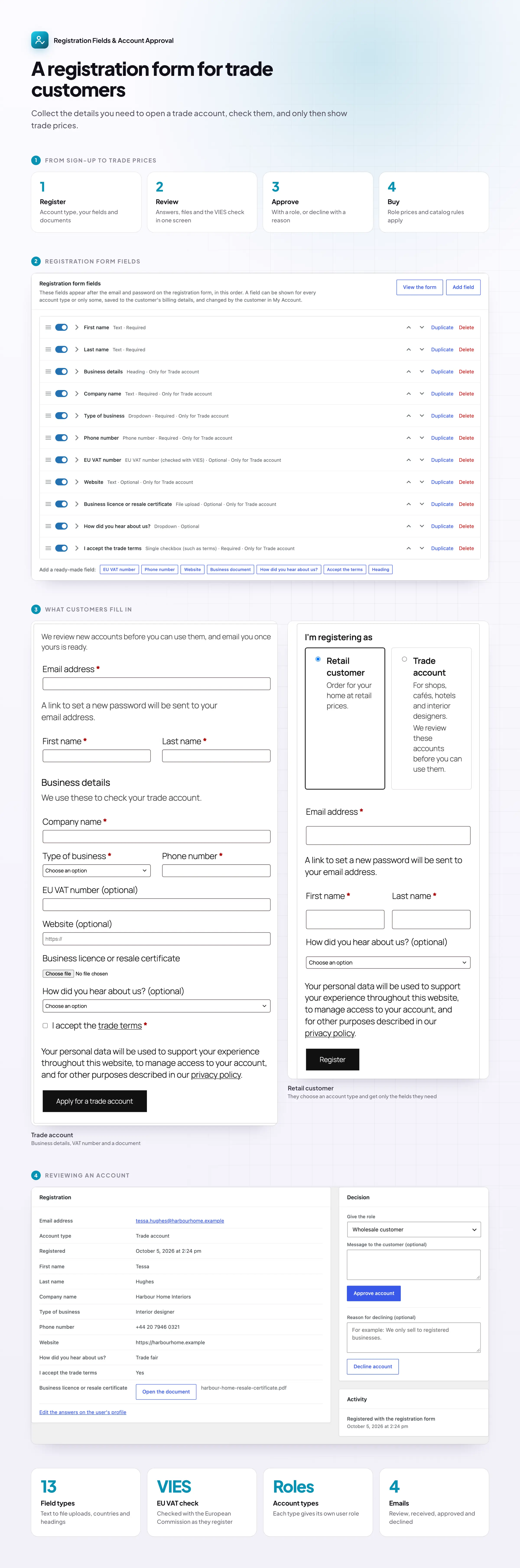 How Registration Fields & Account Approval works
