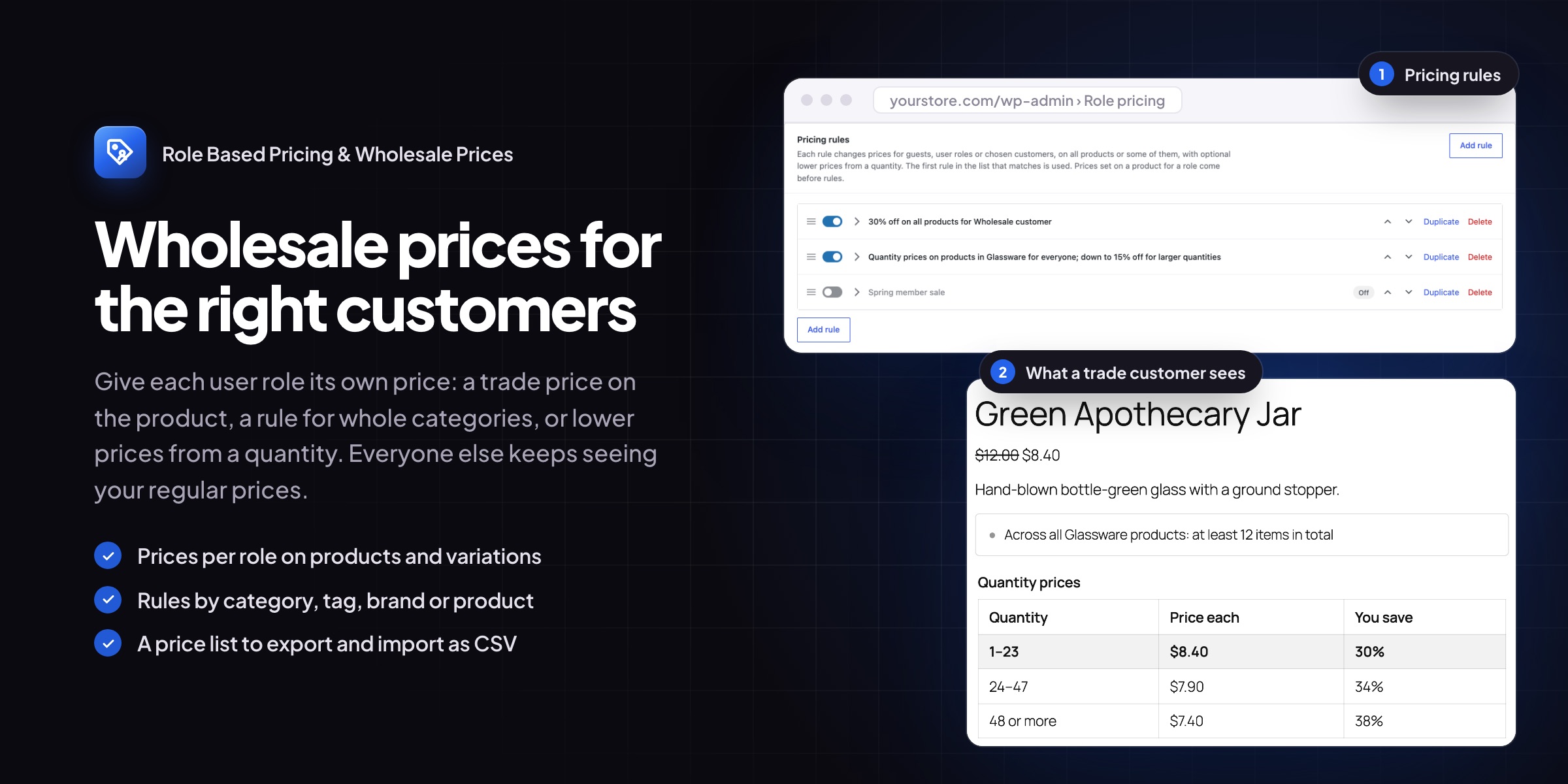 Role Based Pricing & Wholesale Prices for WooCommerce