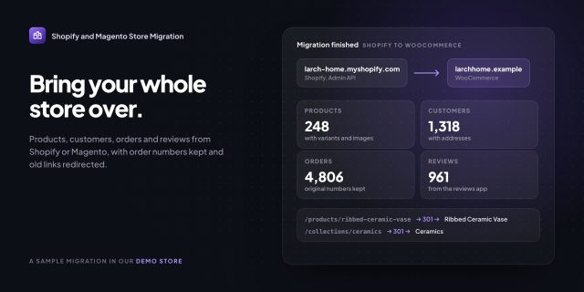 Shopify & Magento Store Migration for WooCommerce