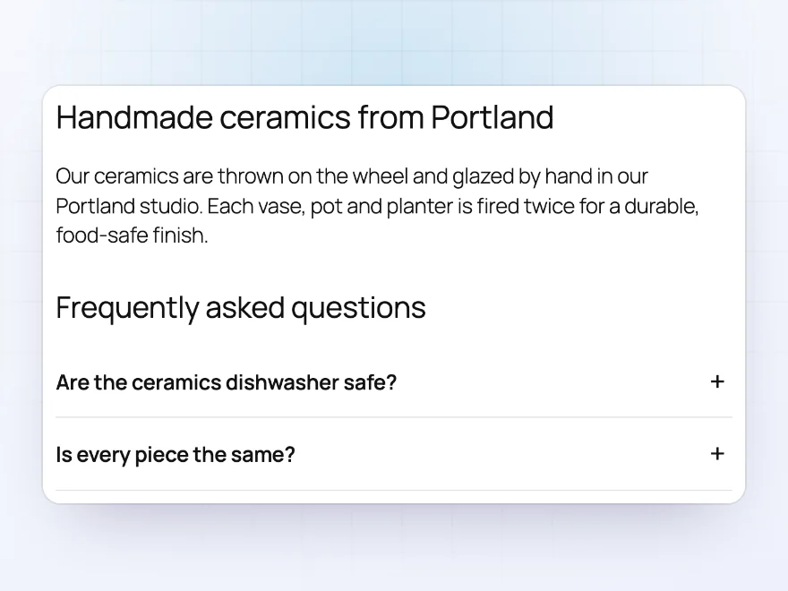 Category page with text below the products