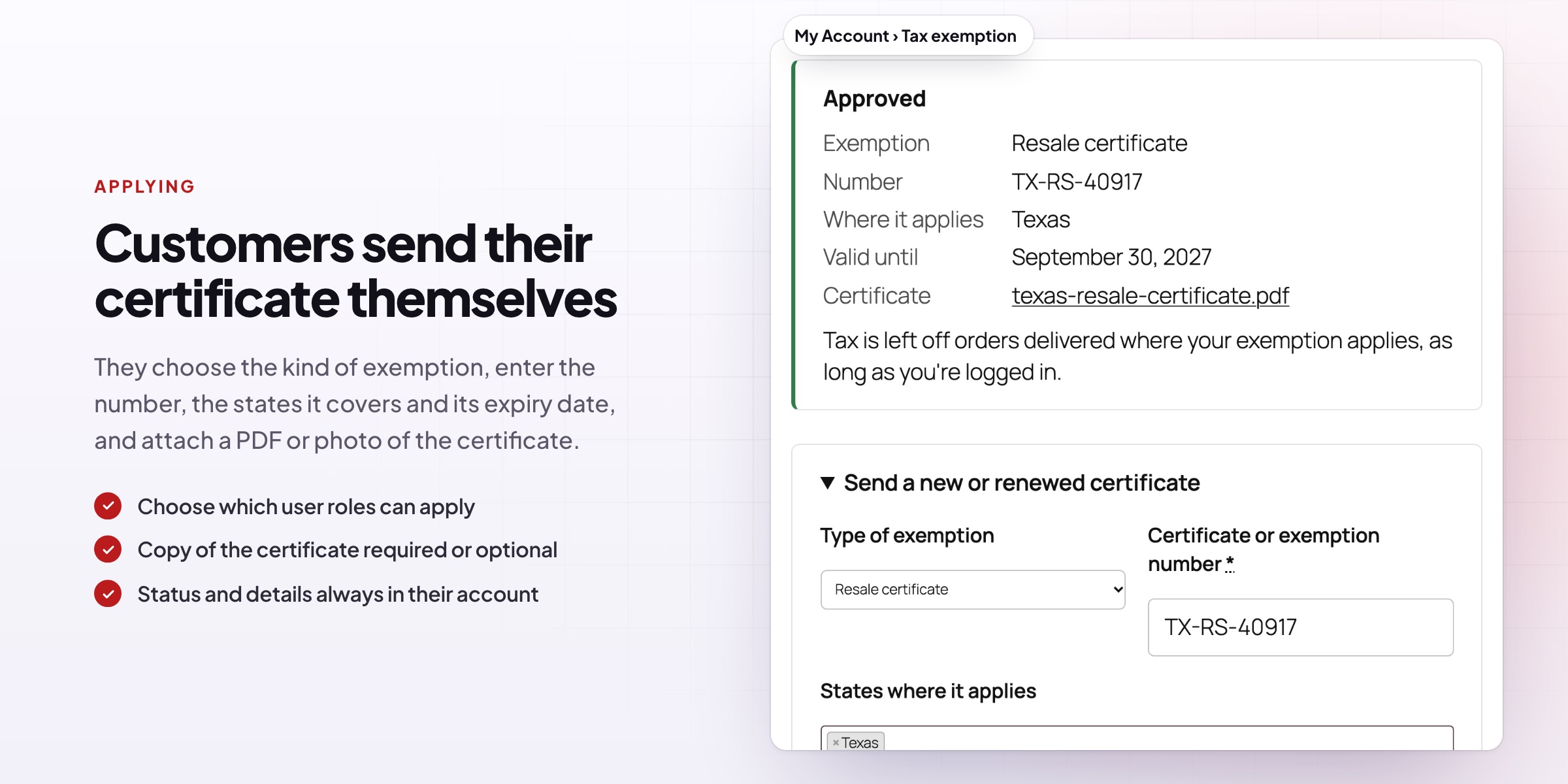 Tax Exempt Customers & VAT Validation: screenshot 1