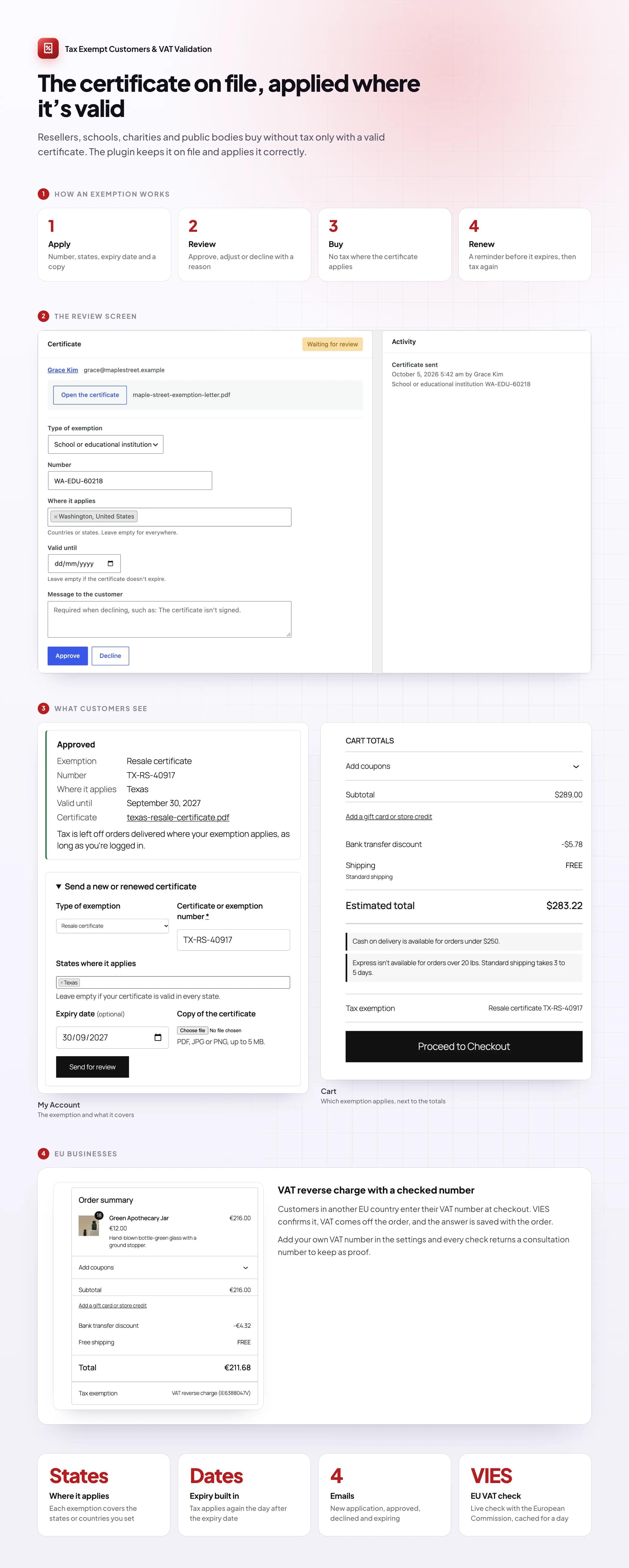 How Tax Exempt Customers & VAT Validation works
