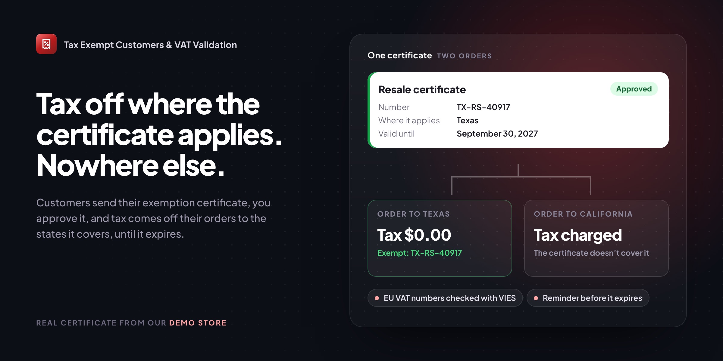 Tax Exempt Customers & VAT Validation for WooCommerce