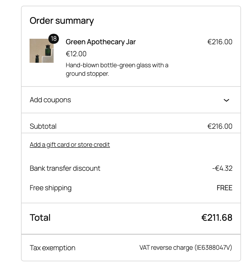 VAT reverse charge in the Checkout block.