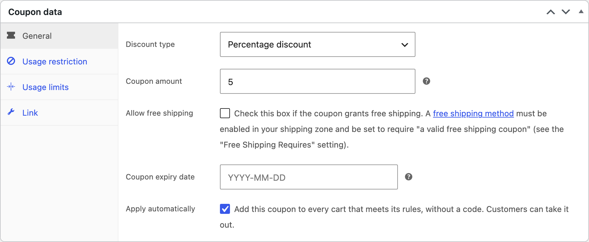 Apply automatically, in the General tab.
