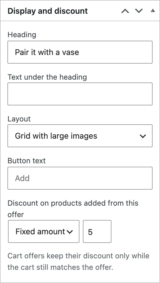 Display and discount.