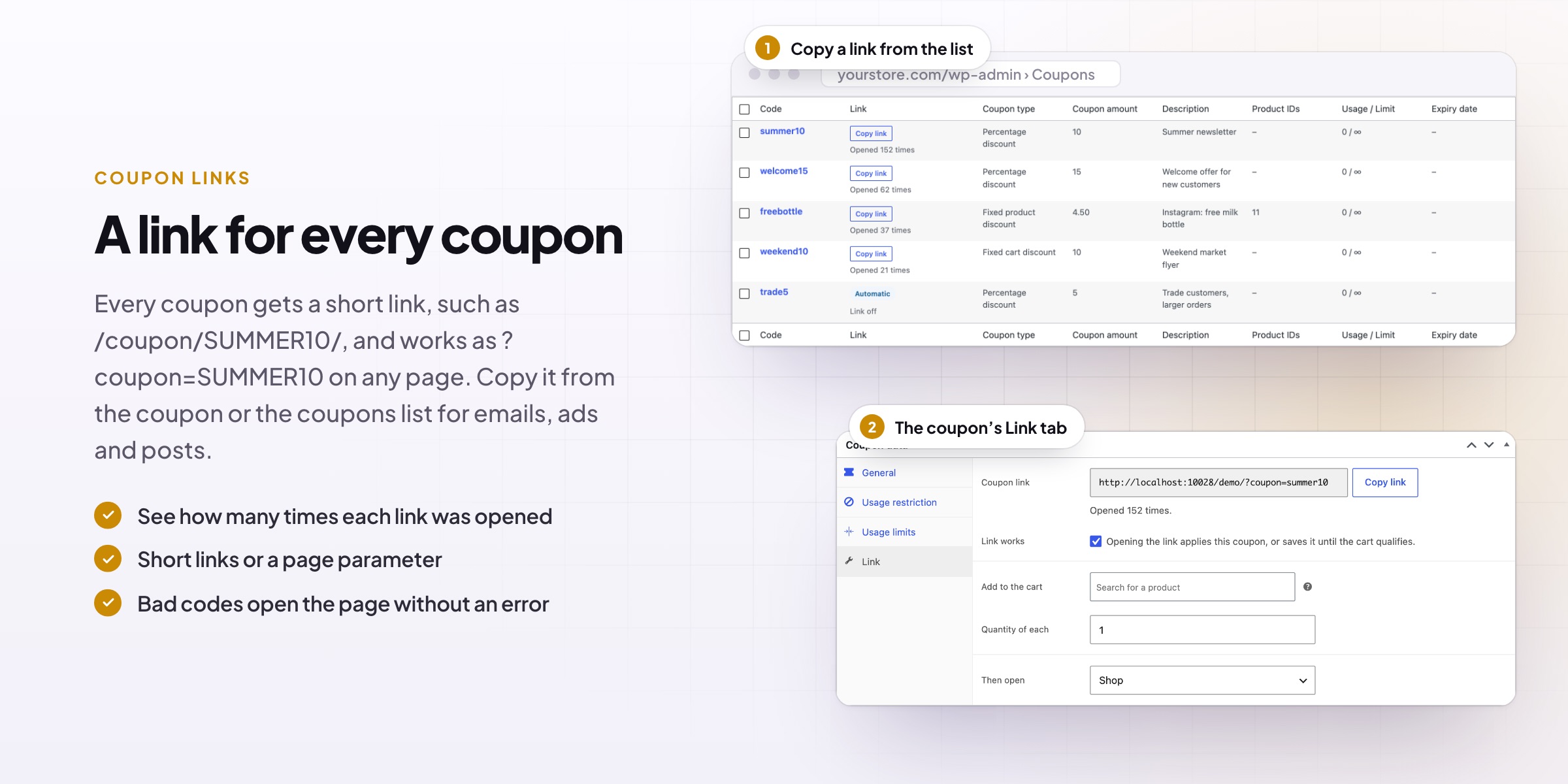 URL Coupons & Coupon Rules: screenshot 1